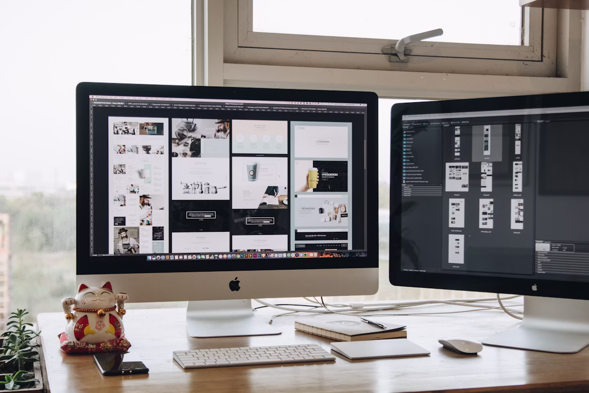 Professional web development workspace